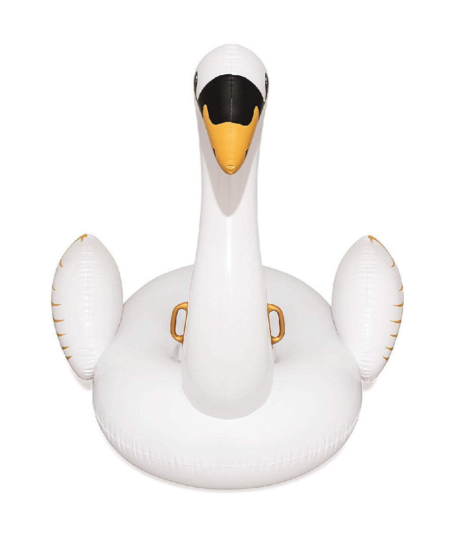 Trade Shop - Cigno Fashion Luxury Cavalcabile Gigante 169 X 169 Cm Bianco E Oro Isola -