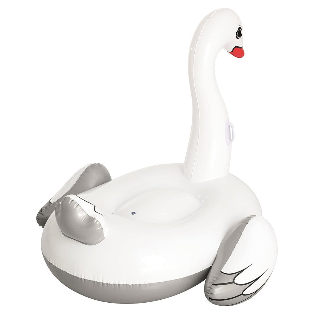 Trade Shop - Cigno Gonfiabile Cavalcabile Gigante 196x174cm Materassino Con Maniglie Piscina 016104 -