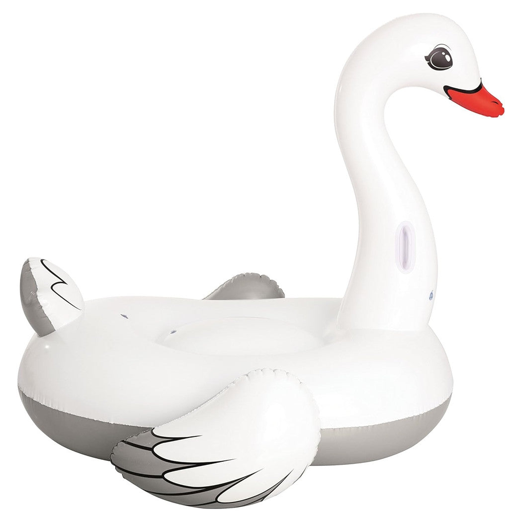 Trade Shop - Cigno Gonfiabile Cavalcabile Gigante 196x174cm Materassino Con Maniglie Piscina 016104 -