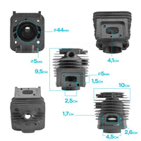 Gruppo termico per motozappa 52cc - ricambio compatibile cilindro + pistone per motori a 2 tempi da 52cc