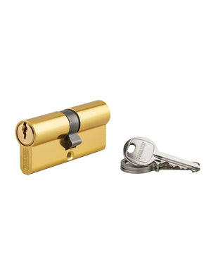 Cilindro europeo a doppia entrata Ecopro, 35x35mm, alluminio, anti-sfilamento, 3 chiavi, finitura ottone - THIRARD