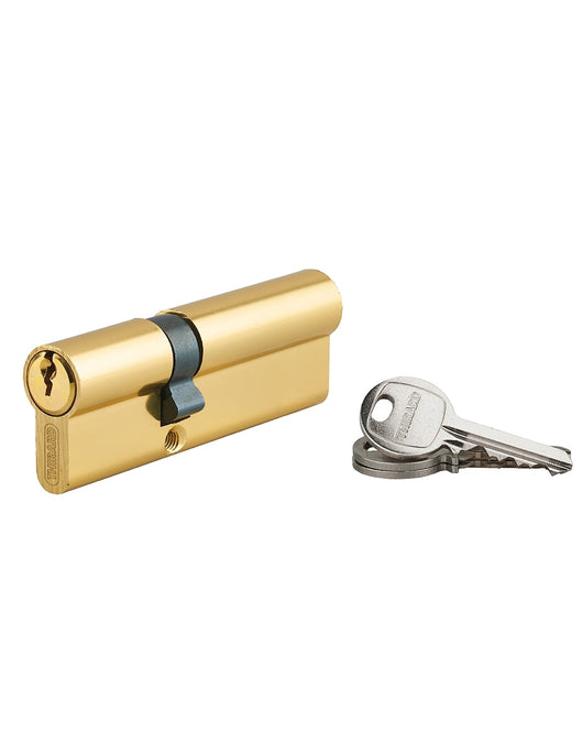 Cilindro europeo a doppia entrata Ecopro, 35x55mm, alluminio, anti-sfilamento, 3 chiavi, finitura ottone - THIRARD