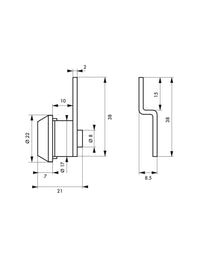 Cilindro con camma a gomito a ore 12 per cassetta della posta - THIRARD