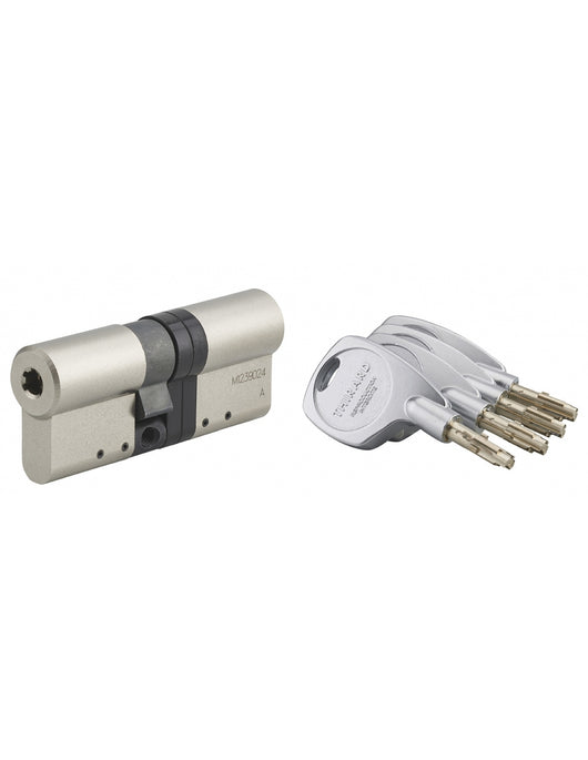 Cilindro europeo Cobra 2+ 33X43mm Nichelato, anti effrazione, antiscasso, antitrapano, 5 chiavi ergonomiche  - THIRARD