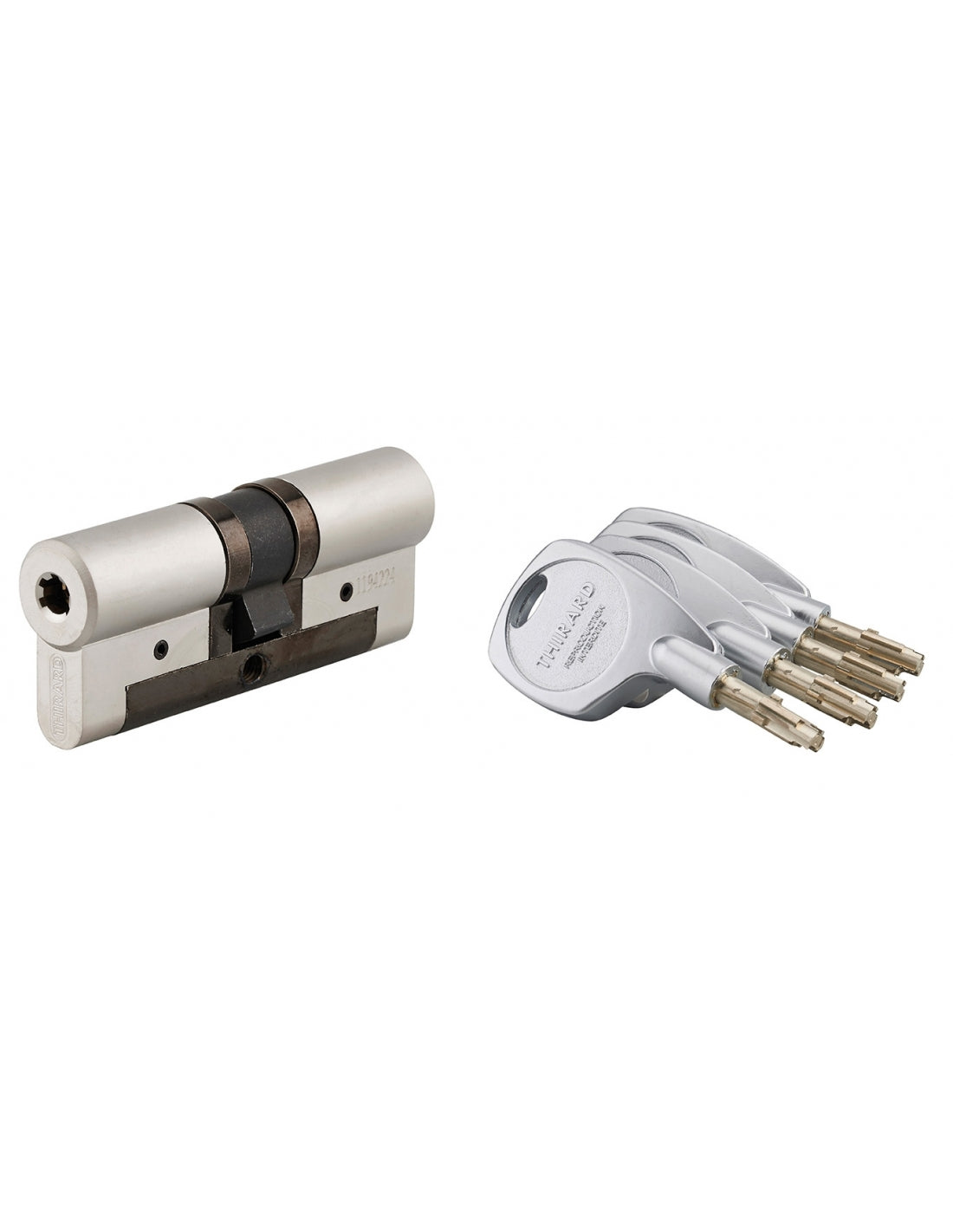 Cilindro europeo Cobra 2+ 38X38mm Nichelato, anti effrazione, antiscasso, antitrapano, 4 chiavi ergonomiche  - THIRARD