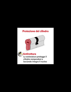 Cilindro europeo Federal 2 - 35X45mm nichel, anti-sfilamento, anti-perforazione, 5 chiavi reversibili - THIRARD