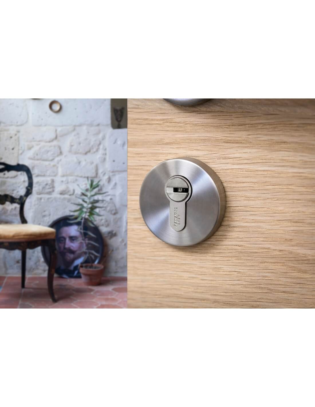 Cilindro europeo Federal, 30x40mm, nichel, anti-sfilamento, anti-perforazione, 4 chiavi  - THIRARD