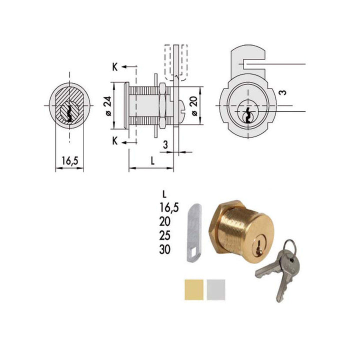 Cilindro Levetta 11 Ottone Smerigl.72210-16-0 Cisa