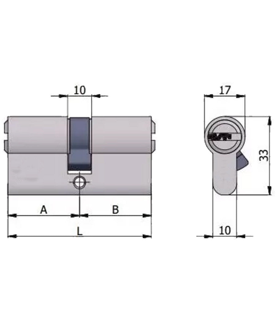 Cilindro Ovale Da Infilare Lucchetto 60 Mm Con Chiavi Porta Serratura Lucchetto         