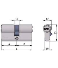 Cilindro Ovale Da Infilare Lucchetto 60 Mm Con Chiavi Porta Serratura Lucchetto         
