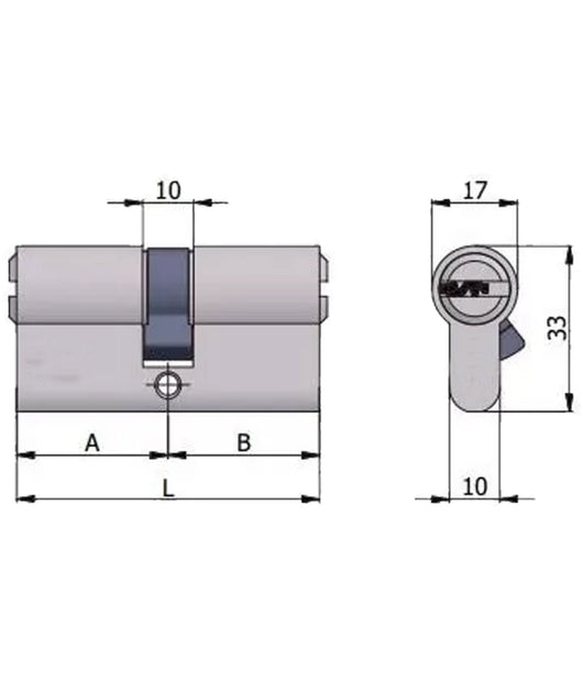 Cilindro Ovale Da Infilare Lucchetto 60 Mm Con Chiavi Porta Serratura Lucchetto         