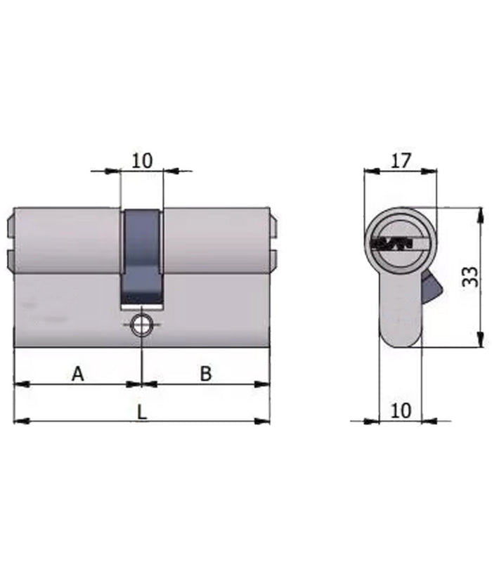 Cilindro Ovale Da Infilare Lucchetto 60 Mm Con Chiavi Porta Serratura Lucchetto         