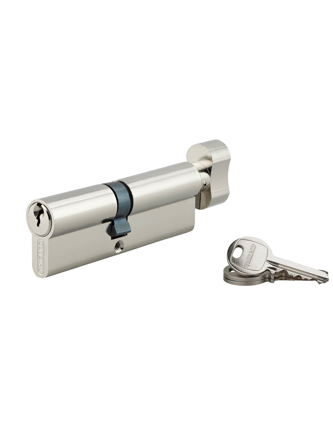 Cilindro europeo per serratura a pomolo SA  50Bx40mm, anti estrazione, nichel, 3 chiavi - THIRARD