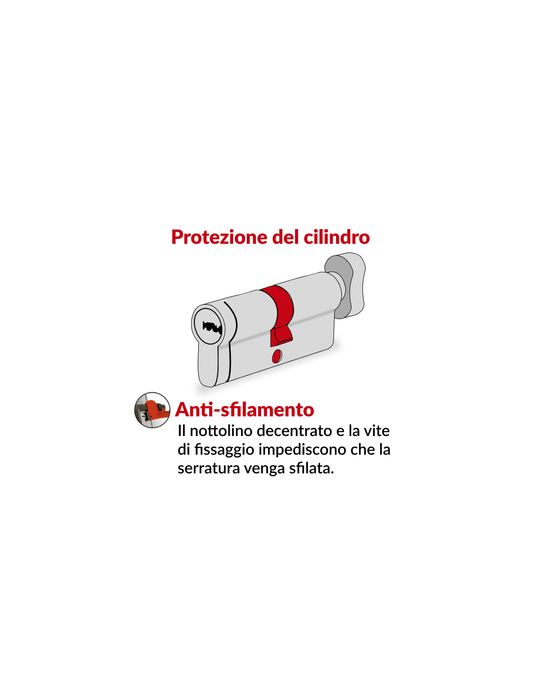 Cilindro europeo per serratura a pomolo Tiger 6, 35Bx35mm, nichel, anti-sfilamento, anti-perforazione, 5 chiavi - THIRARD