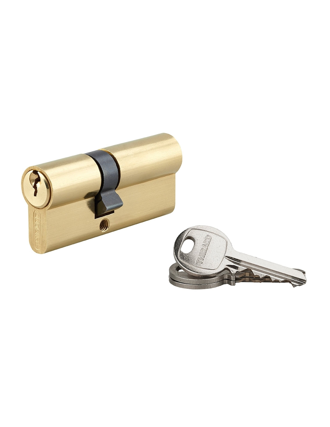Cilindro europeo a doppia entrata SA 30X40mm, vite 50mm, antisfilamento, ottone, 3 chiavi - THIRARD