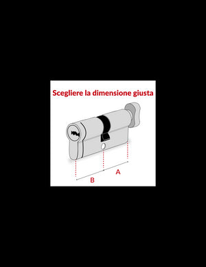 Cilindro europeo a pomolo Transit 1 30Btx30 Nichelato  5 chiavi reversibili - THIRARD