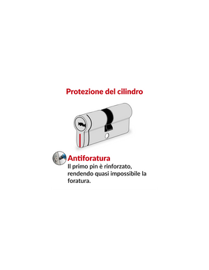 Cilindro europeo Trafic 6 30X50mm, ottone, antiperforazione, antirottura, 5 chiavi piatte reversibili- THIRARD