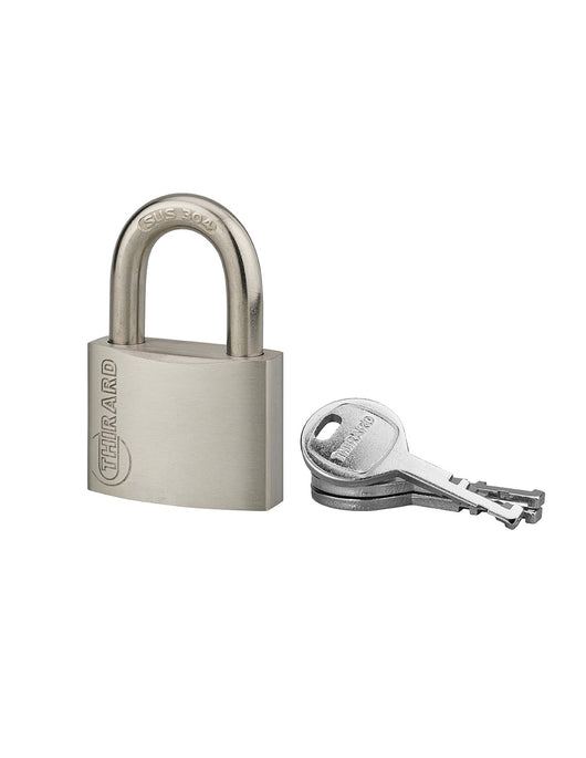 Lucchetto Cinox, acciaio inox, esterno, arco inox, 50mm, 3 chiavi - THIRARD