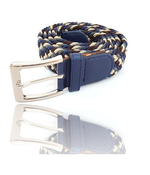 Cinta Cintura Uomo Intrecciata Blu 2k-6040 Glamour Fashion Alla Moda         