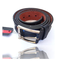 Cinta Cintura Uomo Pelle Blu Effetto Schizzo Elegante Glamour Fashion         