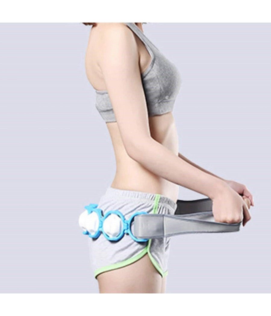 Cintura Fascia Massaggiante Rope 100cm Rulli 6 Sfere Corda Attrezzo Addominali         