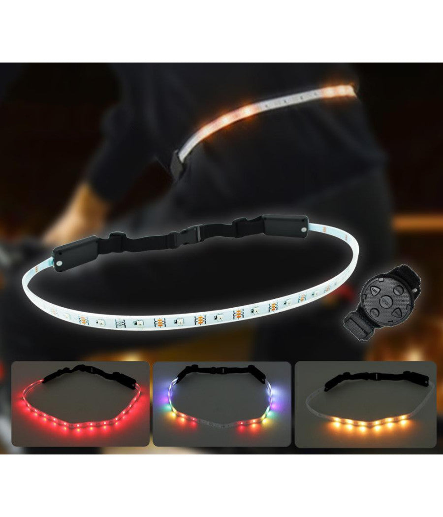 Cintura Indicatore Direzione Lampaggianti Per Bici Sos A Led Ricaricabile 1200ma         