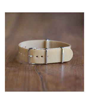 Cinturino In Nylon Universale Ricambio Orologio Larghezza 18mm Beige         