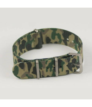 Cinturino In Nylon Universale Ricambio Orologio Larghezza 18mm Camouflage         