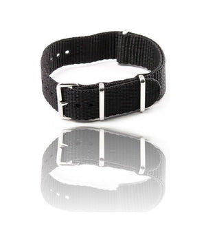 Cinturino In Nylon Universale Ricambio Orologio Larghezza 18mm Nero         