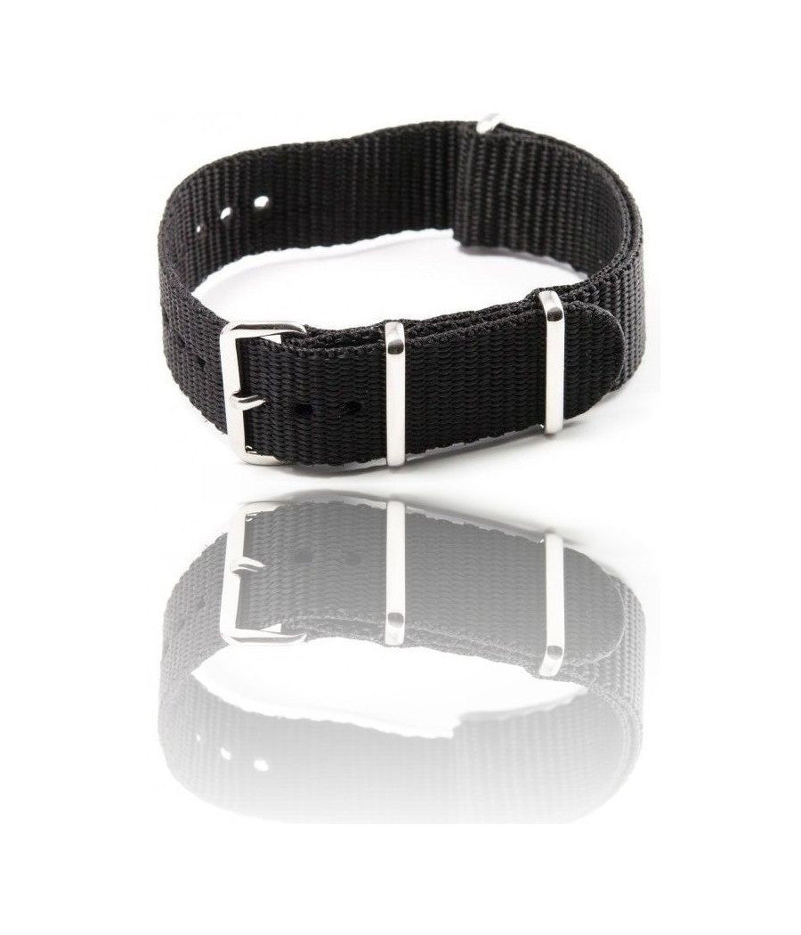 Cinturino In Nylon Universale Ricambio Orologio Larghezza 18mm Nero         