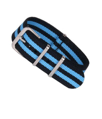 Cinturino In Nylon Universale Ricambio Orologio Larghezza 20mm Blu Azzurro         