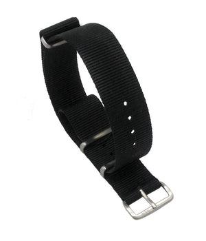 Cinturino In Nylon Universale Ricambio Per Orologio Larghezza 20mm Nero         