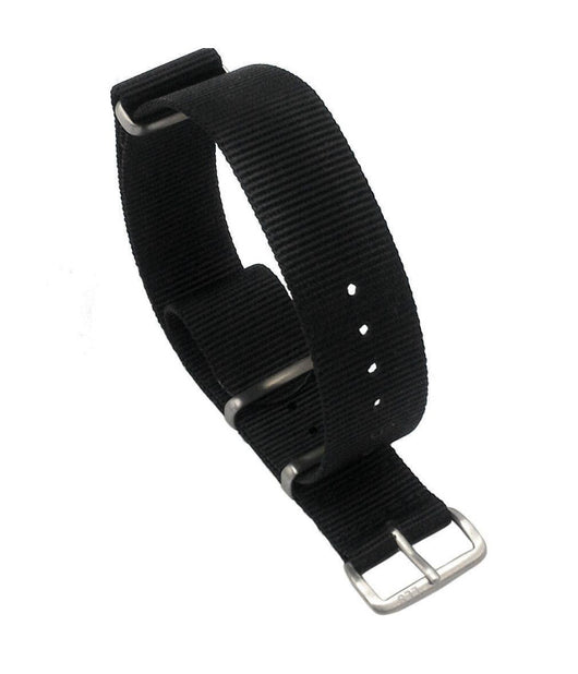 Cinturino In Nylon Universale Ricambio Per Orologio Larghezza 20mm Nero         