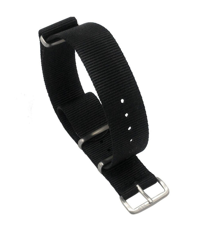 Cinturino In Nylon Universale Ricambio Per Orologio Larghezza 20mm Nero         
