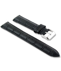 Cinturino In Pelle Universale Ricambio Per Orologio Larghezza 18mm Nero         