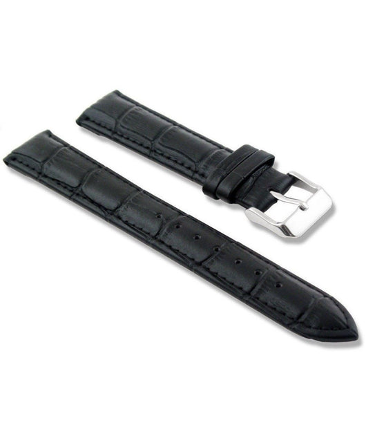 Cinturino In Pelle Universale Ricambio Per Orologio Larghezza 18mm Nero         