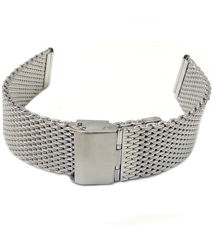 Cinturino Maglia Milano Universale Ricambio Orologio Larg 20mm Silver         