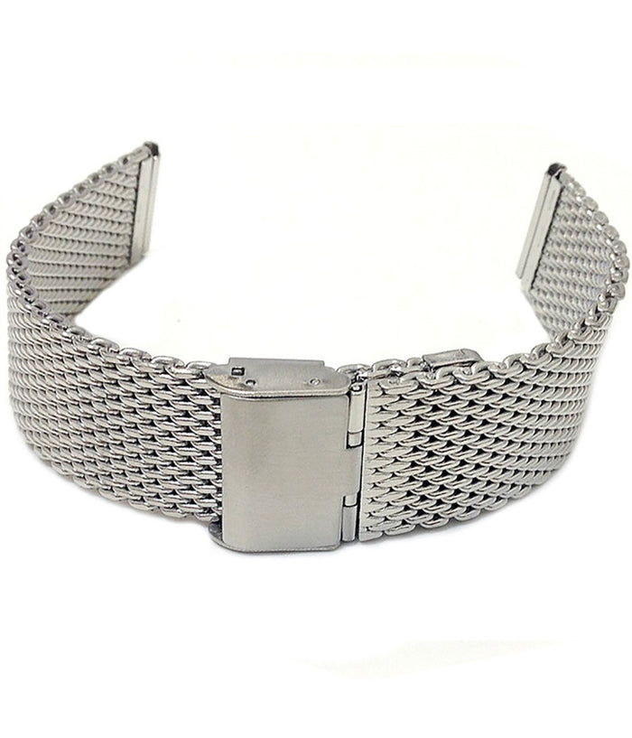 Cinturino Maglia Milano Universale Ricambio Orologio Larg 22mm Silver         