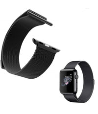 Cinturino Nero 42mm Maglia Milanese Iwatch Serie 3/2/1 Chiusura Magnetica         