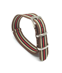 Cinturino Nylon Universale Ricambio Orologio Larghezza 20mm Marrone Veros         