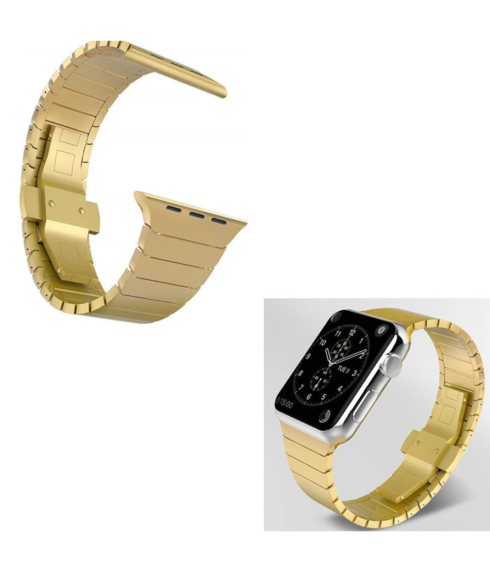 Cinturino Oro 38mm Catena Compatibile Con Iwatch Serie 3/2/1 Chiusura Farfalla         