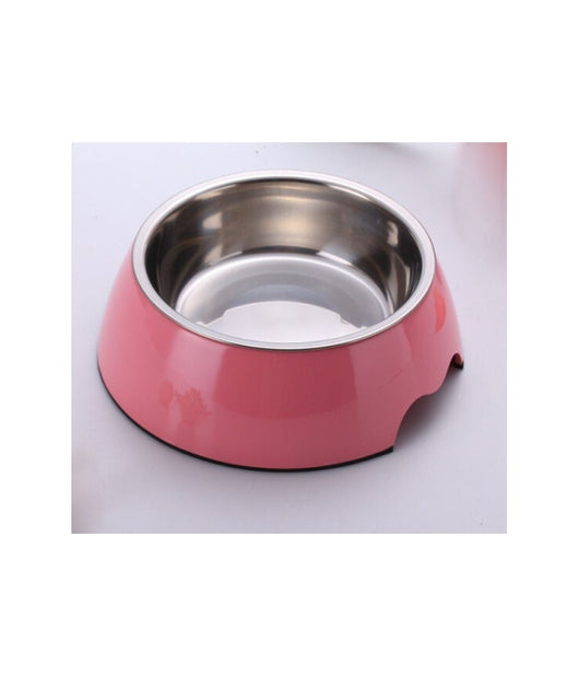 Ciotola 1 Vaschetta Acciaio Plastica 21x8cm Cocker Cane Gatto Cibo Acqua         