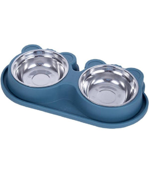 Ciotola Alimentare Acciaio Anti Perdita Fontana Acqua Dispenser Cibo Cani Gatti         