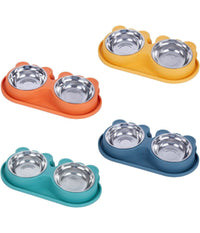 Ciotola Alimentare Acciaio Anti Perdita Fontana Acqua Dispenser Cibo Cani Gatti         