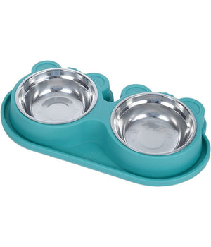 Ciotola Alimentare Acciaio Anti Perdita Fontana Acqua Dispenser Cibo Cani Gatti         