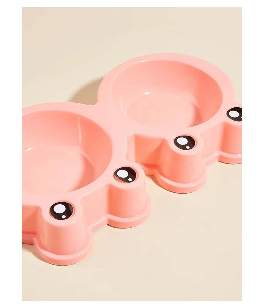 Ciotola Con Design Rana Per Cane Gatto Animale Domestico Doppio Per Cibo Acqua         