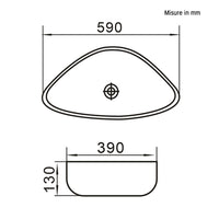 Ciotola da appoggio in ceramica 59x39 cm triangolare bianco lucido