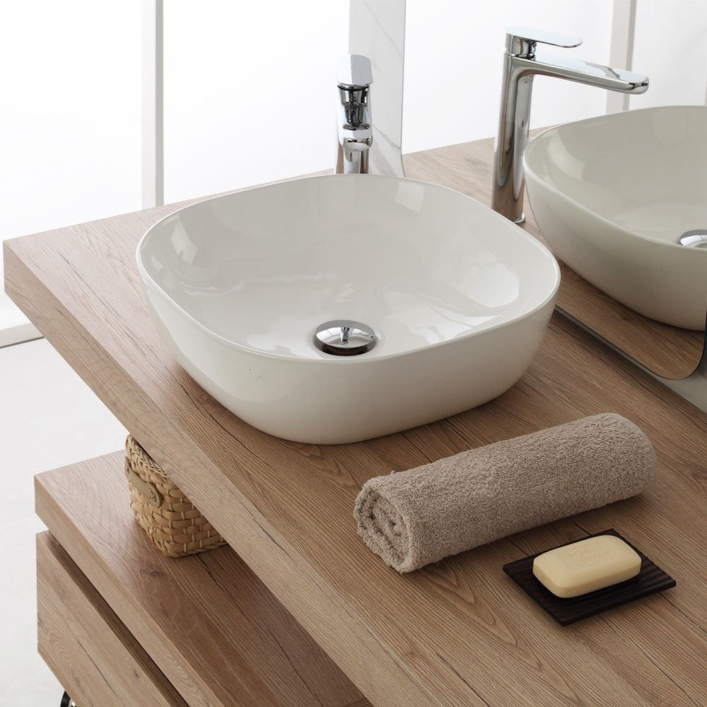 Ciotola da appoggio quadrata 42,5x42,5 cm in ceramica lucida