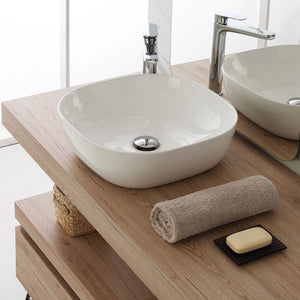 Ciotola da appoggio quadrata 42,5x42,5 cm in ceramica lucida