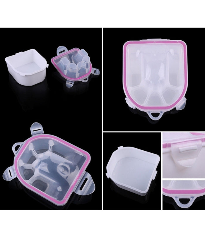 Ciotola Manicure Ammollo Soak Off Scalda Acqua Separa 5 Dita Nail Art Solventi         